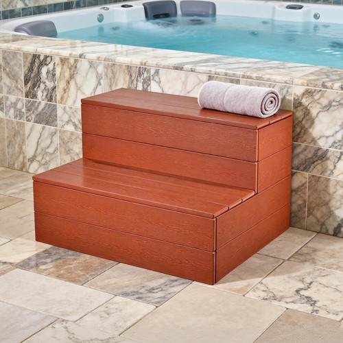 Hot tub steps wood - hot,